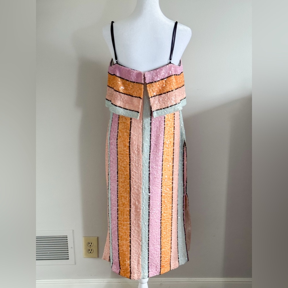 Gianni Bini Pastel Stripe Midi Dress in Pink, Yellow, White - Picture 4 of 13
